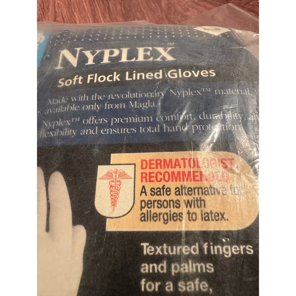 Vintage 1998‎ Nyplex Flock Lined Gloves Size Small New Old Stock Rare Blue color